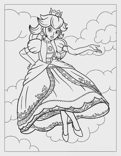 Princess Peach Coloring Page