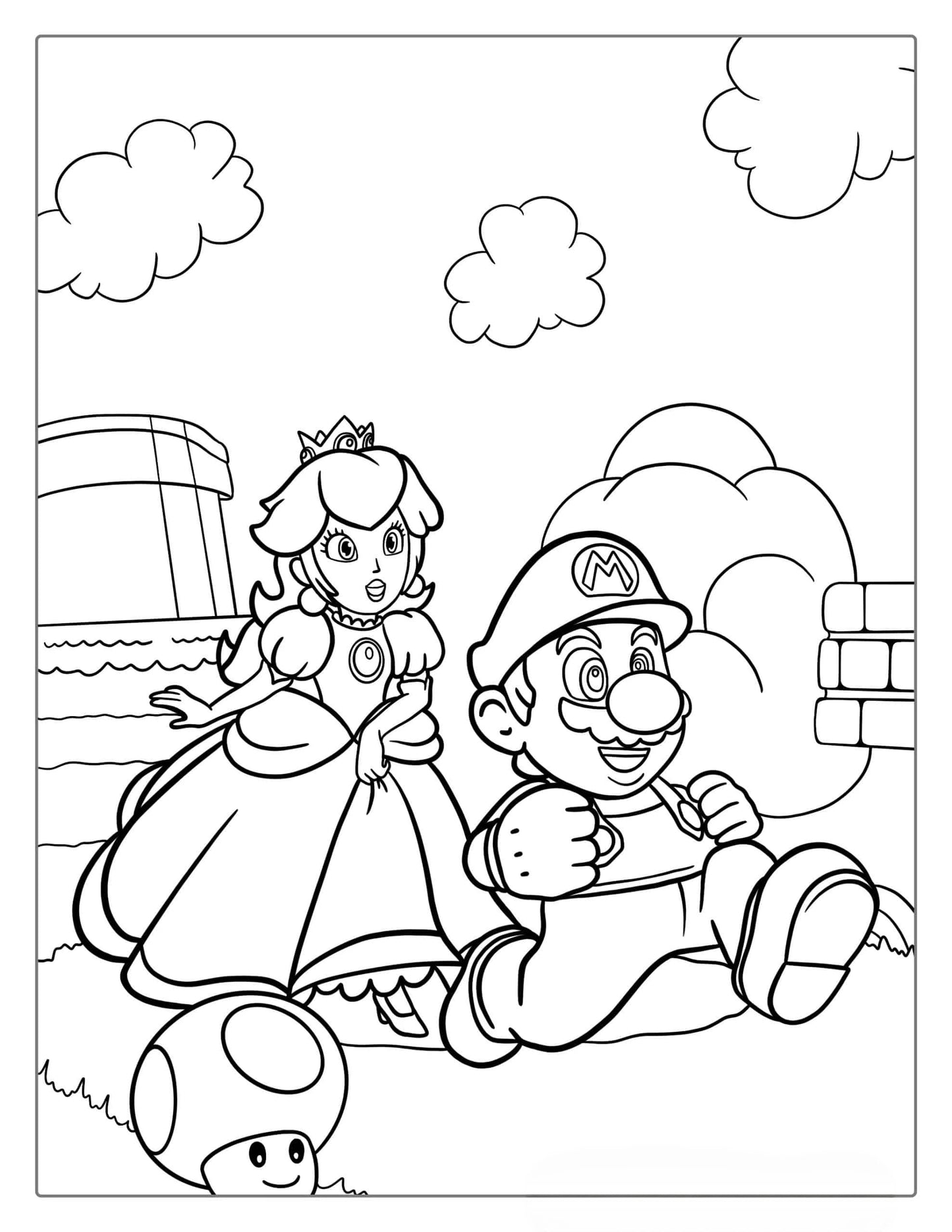 Princess Peach Coloring Page