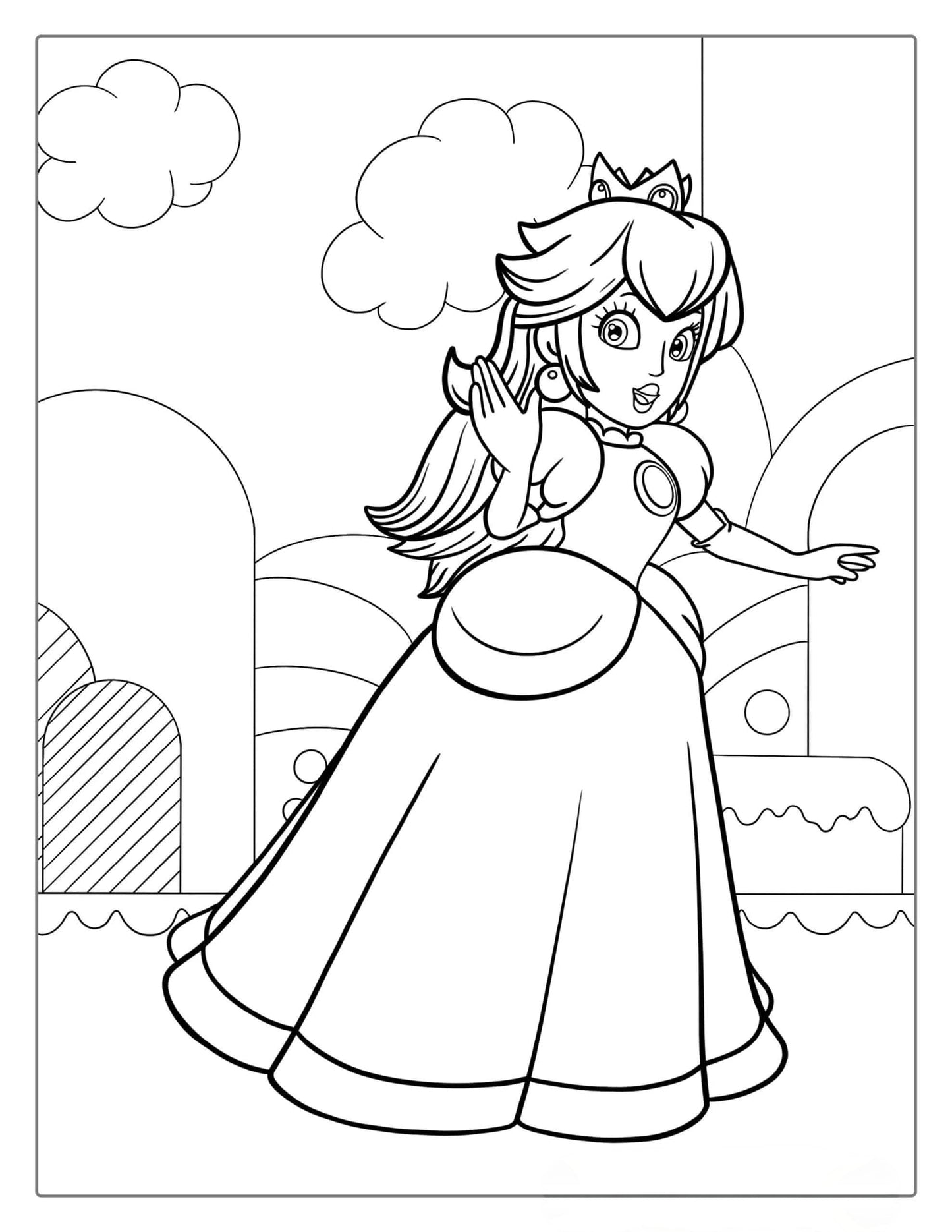 Princess Peach Coloring Page