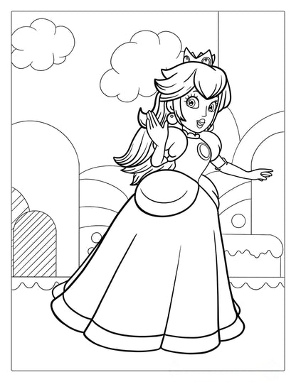 Princess Peach Coloring Page