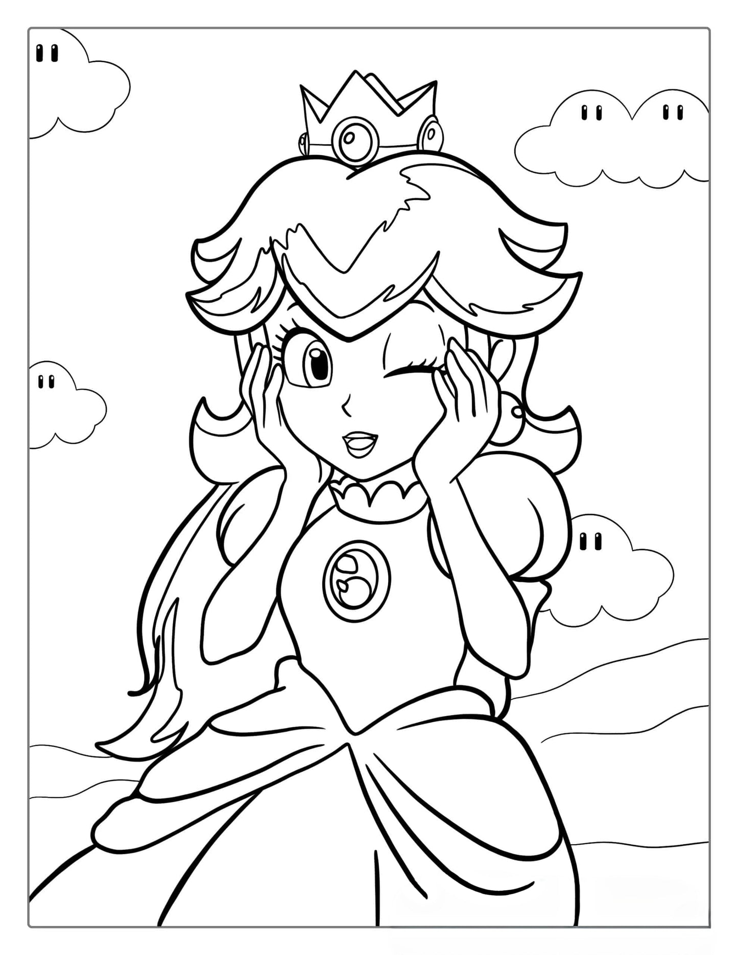 Princess Peach Coloring Page