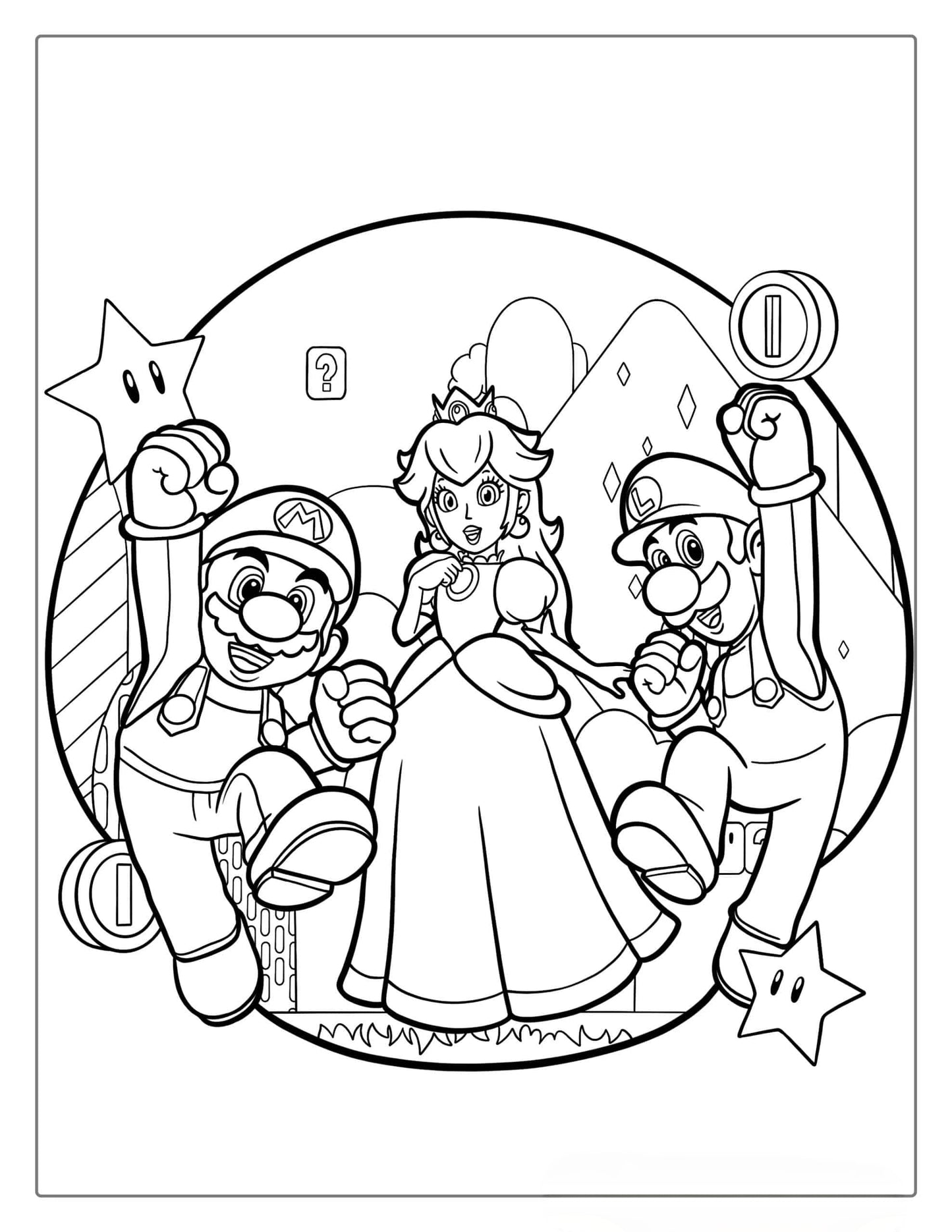 Princess Peach Coloring Page