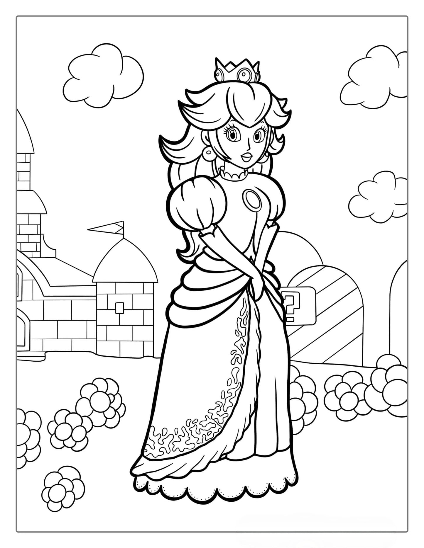 Princess Peach Coloring Page