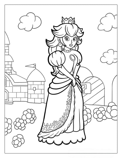 Princess Peach Coloring Page